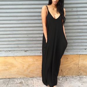 Zenana Women's Sleeveless Knit Maxi Dress with Pockets